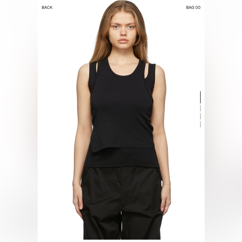 HELMUT LANG Black Base Ribbed Tank Top